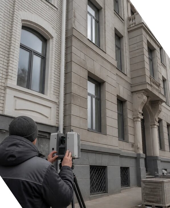 Лазерное сканирование фасадов зданий для обследования в Чебаркуле